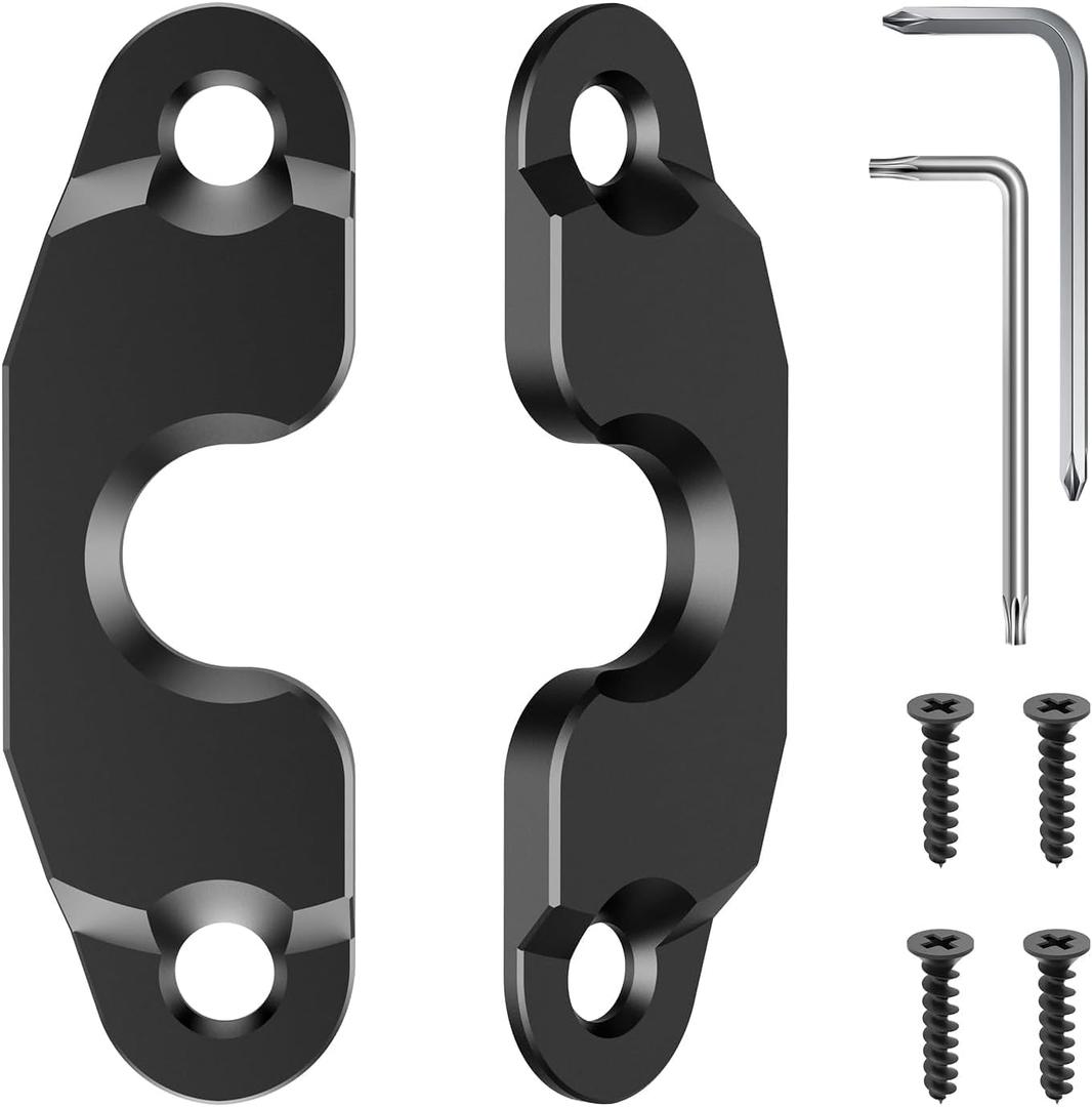 Sun Visor Repair Kit Compatible with Jeep Wrangler JK 2018/ Wrangler JL 2018-2023/ Gladiator 2020-2023,2 Pack Upgraded Aluminum Alloy Sun Visor Clip for Jeep (Black)