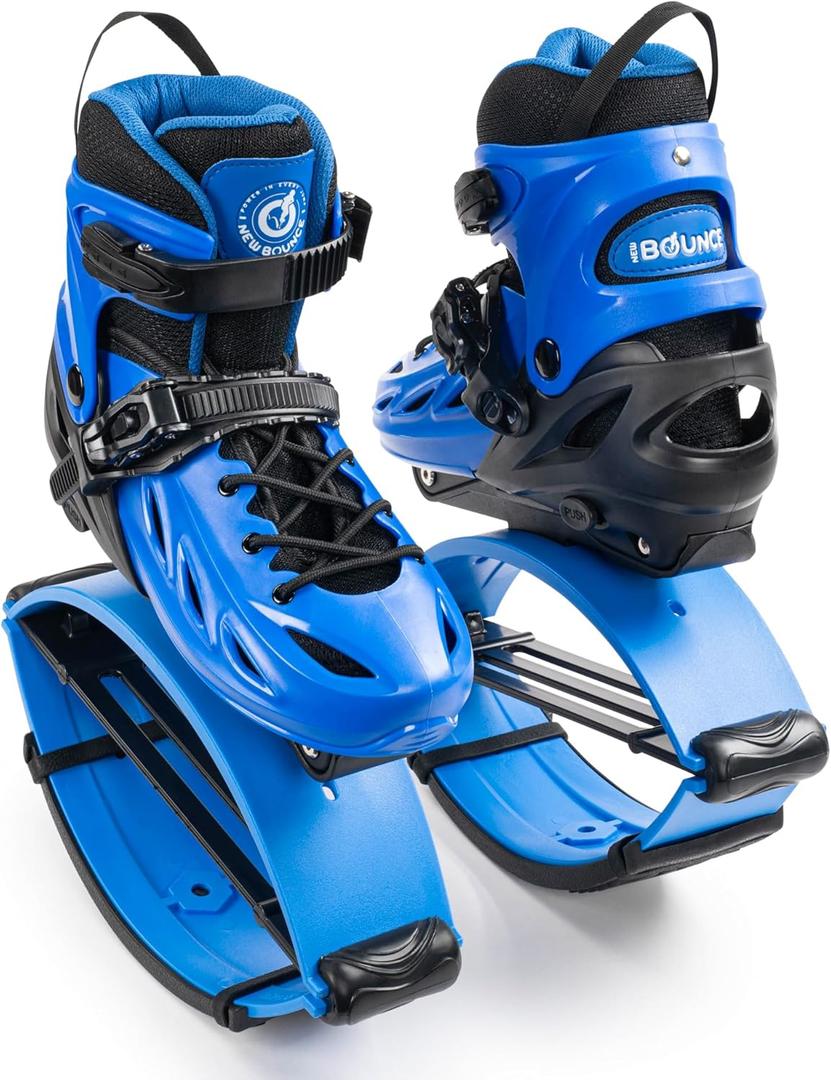 New Bounce Jumping Shoes for Kids - Premium Moon Shoes, Kangaroo Jumping Shoes, Safe and Adjustable Fit, Bouncing Shoes for Exercise and Fun Blue (Medium (35-38 EU))