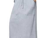 SOFIA'S CHOICE Women's Drawstring Maxi Skirt with Pockets High Waist A Line Long Skirts Grey Small (Gray, S)
