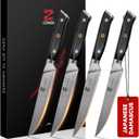 Steak Knives Set, 5 Inch Non-Serrated Steak Knives Set of 4, Japanese AUS-10 Steel Core with 67-Layer Damascus Cladding, Full Tang G10 Handle in Premium Gift Box