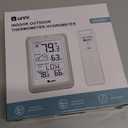 Indoor Outdoor Thermometer Wireless Weather Station, Temperature Humidity Monitor Battery Powered Inside Outside Thermometers with 330ft Range Remote Sensor and Backlight DisplayWH01 (White)