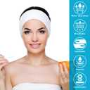 Denfany Spa Headband - Deluxe Face Wash Headband, Comfortable, Adjustable and Machine-Washable, Ideal for Showering, Makeup and Exercise (Black 3 Pack)