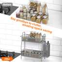 LEMIKKLE Spice Rack Organizer for Kitchen Counter, Spices Organizer and Storage Seasoning Organizer for Cabinet, Kitchen Metal Countertop Organizer with Side Basket (Grey)