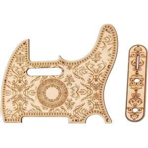 8 Hole Tele Style Pickguard TL Guitar Pick Guard Scratch Plate TL Guitar Pickguard With Volume Controller Panel Set, Maple Wood Plate Protector Tele Pickguard Telecaster Pickguard Replacement