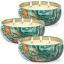 Citronella Candles Outdoor  3 Pack x 14oz, Large 3-Wick Soy Wax Tin Candles for Home Patio up to 270 Hours Burning, Lemograss Candle Bulk for Outside Garden Yard Balcony, Summer Camping Huge Candle