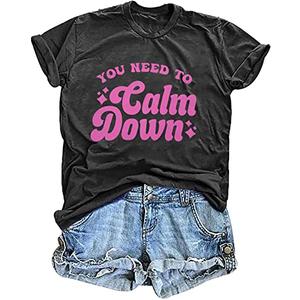 JINTING You Need to Calm Down T-Shirt Woman Country Concert Tops Music Lovers Tee LGBTQ Pride Gift Tops Dark Grey JINTING You Need to Calm Down T-Shirt Woman Country Concert Tops Music Lovers Tee LGBTQ Pride Gift Tops Dark Grey
