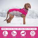 FUAMEY Dog Coat for Large Dogs,Waterproof Dog Winter Jacket with Harness Built in Puppy Cold Weather Coats Reflective Pet Vest with Zipper Warm Fleece Dogs Snowsuit Windproof Pink, Large