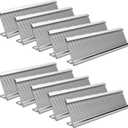 10 Pack 2" x 8" Aluminum Desk Name Plate Holder, Office Name Plate Holder for Desks, Desk Sign Holder for Office Conference, Meeting Room or Other Business Event (Silver)