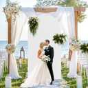 6.6FT Arch Backdrop Cover Spandex Fitted Wedding Arch Covers,Round Top Double-Sided Chiara Arch Covers for Party Wedding Birthday Ceremony Event Banquet Decoration(White)