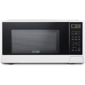 Commercial Chef 1.1 Cu. Ft. Countertop Microwave Oven, Touch Controls with Digital LED Display, 1100W Microwave, Push Button Door, 10 Power Levels, CHCM11100W, White