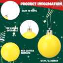 24 Pcs 2.4 inches Yellow Christmas Ball Christmas Tree Ornaments Christmas Tree Pendants Xmas Shiny Balls Baubles Set for Christmas Tree Hanging Wreath Garland DecorationsMatte Yellow