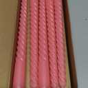 12-Pack Pink Spiral Taper Candles  10 Inch Elegant Dripless & 10-Hour Burn  Long-Lasting Decorative Candles for Weddings, Birthdays, Parties, Church, Home Decor & Romantic Dinners