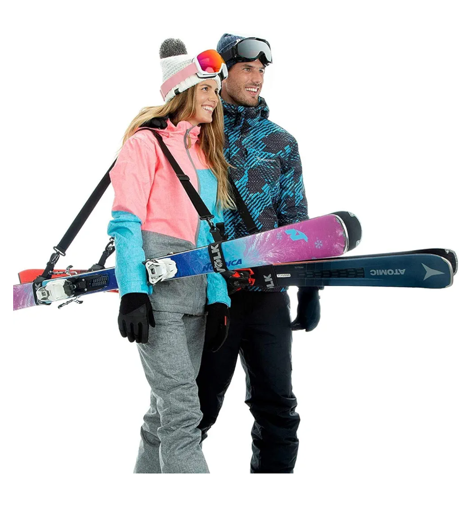 Ski Strap and Pole Carrier - 2 Sets per Pack - Skiing Accessory for Easy Transportation of Your Ski Gear - Feel Comfortable Walking to and From the Mountain - Adjustable Size