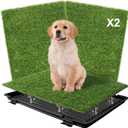 Dog Grass Pad with Tray: Reusable Training Pad with 2-Pack Replaceable Artificial Grass - Quick Absorbent Indoor Portable Dog Patio Potty, Washable Pee Pad For Small Medium To Large Dog, 22"x18" Black (Black Tray)