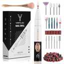 YOKE FELLOW Electric Nail Drill - 40000 RPM Protable Electric Nail File for Acrylic Cordless Nail Drill Professional with 17 Drill Bits for Nail Salon(YK-111Pro)
