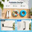 3Pcs Wall Mounted Pool Towel Rack 16.5" Pool Float Organizer Storage Hanger | Metal Pool Float Storage Hanging Rack Space Saving Foldable Pool Swimming Ring Holder for Towel Goggles Pool Accessories