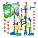 Marble Genius Marble Run - 150 Complete Pieces Maze Track Toys for Adults, Teens, Toddlers & Kids Aged 4-8 Years Old, (85 Translucent Marbulous Pieces + 65 Glass-Marble Set), Super Set