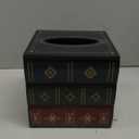 Crafted Classical Retro Wooden Antique Book Tissue Box Cover Square Tissue Holder Dispenser Paper Cover Case Napkin Holder Home Decor for Bathroom Living Room Office car Kitchen (Green)