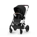 Cybex Balios S Lux Toddler and Baby Stroller with Reversible Seat, Unique One-Pull Harness, and Multiple Recline - Travel System Ready, with One Hand Fold, Silver Frame/Moon Black Seat