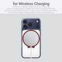 Grat 4 for Magsafe Magnetic Phone Grip Stand, 360° Rotatable Elastic Strap Loop, Detachable Ultra-Thin Aluminum Ring Kickstand Compatible with iPhone 17 Pro Max Air 16 15 14 13 12, Black