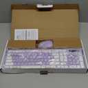 Wireless Keyboard and Mouse Combo, Full-Sized Wireless Keyboard and Adjustable DPI Mouse, 2.4GHz USB Receiver, Silent Keyboard and Mouse for PC, Windows, MAC, Desktop, Laptop(Purple)