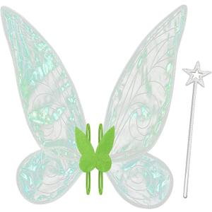 quescu Fairy Wings for Adults,Butterfly Wings for Girls,Angel Wings,Fairy Costume for Women Halloween Dress Up Party Favor (Green)