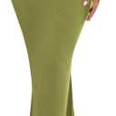 Umenlele Women's Casual High Waist Ruched Stretchy Bodycon Long Maxi Skirt, Size XL