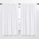 NICETOWN Living Room Curtain Drapes - (White Color) W70 x L63, Set of 2, Window Treatment Drapery Panels for Bedroom