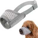 Mayerzon Dog Muzzle, Puppy Soft Mesh Muzzle for Small Medium Large Dogs Chihuahua Poodles Beagle Dachshund Corgis Labrador for Biting Chewing Grooming That Allows Panting Drinking(XS, Grey) (XS-(Snout 5-6))