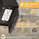 Porch Light with GFCI Outlet Built in, Dusk to Dawn Outdoor Lighting with Outlet, Waterproof Anti-Rust Aluminum Exterior Wall Mount Fixture, Outside Light for House Garage Front Door, Bulb Included