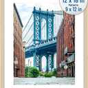 Icona Bay - 12x16 Light Oak Picture Frame Fits 11x15 Photos with Mat to 9x12 Image - Modern Style Engineered Wood Poster Frame - Wall Mount Only - Bliss Collection