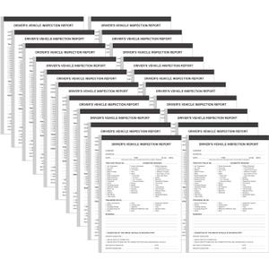(20-Pack) Detailed Driver's Vehicle Inspection Report Book Format, 2-Ply Carbonless, 31 Sets of Forms per DVIR Log Book for Truck Drivers, 5.8" x 8.3"