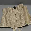 Alivila.Y Fashion Womens Vintage Floral Denim Overbust Corset Bustier Top (Large, Cream)