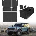Cargo Trunk Mat with Backrest Mats for Ford Bronco 4 Door 2021-2025 2026,All Weather Protection TPE Heavy Duty Cargo Liner Bronco Accessories,Black