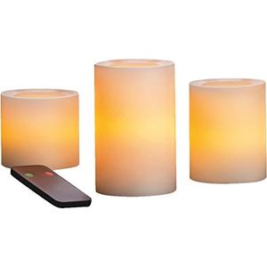 Inglow Vanilla Scent Butter Cream Pillar Candle 3 4 5 in. H