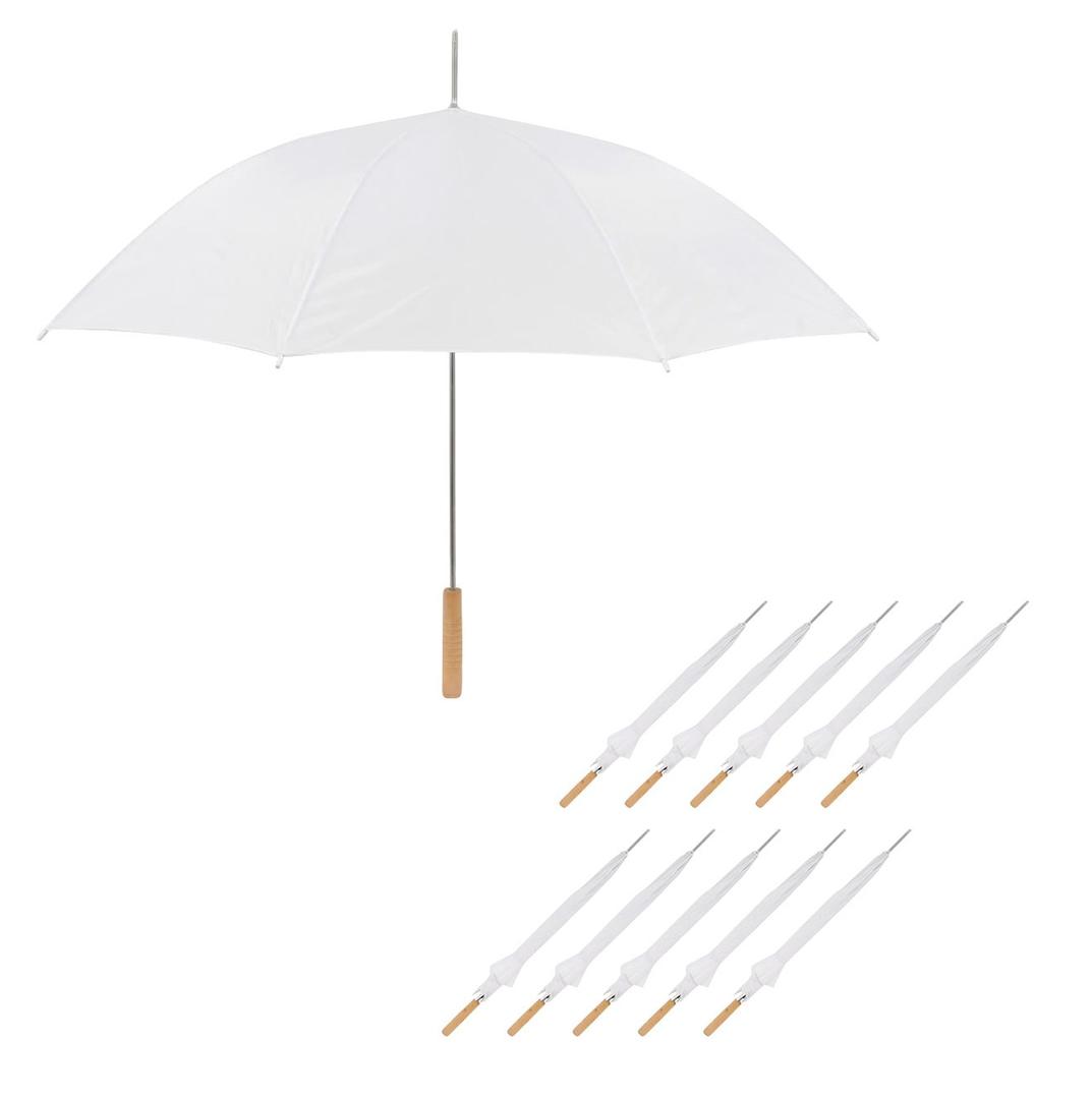 Anderson Umbrella Auto Open Umbrella, 35", White 9ct