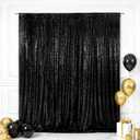 Eternal Beauty Black Sequin Backdrop, 6x6 Ft Halloween Glitter Background Curtains for Shimmer Photography Party Wedding Birthday Back Drop Decor