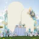 7.2FT 6FT Arch Backdrop Cover for Wedding, Set of 2 Stretchy Spandex Fitted Arch Stand Cover for Baby Shower, Birthday Party Decor, Chiara Backdrop Cover with Double-Sided Design(Ivory)