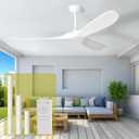 72 Inch White Ceiling Fan No Light Wood Outdoor Ceiling Fans for Patios Living Room Garage Kitchen Mid Century Modern Exterior Extra Large Ceiling Fan Without Light with Downrod
