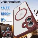 Faiono Magnetic for iPhone 17 Case [Full Camera Protection][Military-Grade Protection][Compatible with MagSafe] Shockproof Protective Slim Phone Case for iPhone 17, Claret