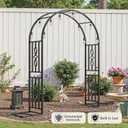 Metal Garden Arch, Heavy Duty Garden Trellis for Climbing Plants, with Enlarged Base for Stability, Ideal for Wedding Arches & Party Decorations, 55" W x 87" H