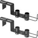 Pool Fence Hooks Adjustable, Heavy Duty Metal Hanger for Pool Equipment, Skimmers, Poles, Brushes, Vacuum Hose, Rust-resistant, no Drill, 2 Pack, Fits 0-10 cm Fences - Pool Accessories Storage