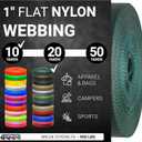 Strapworks 1 Inch Heavy Duty Nylon Webbing Strap Roll for Belt, Backpack, Sling, Collar, Leash, Strapping and More, 10, 20, or 50 Yards, Over 20 Colors (Green)