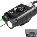 1200 Lumens Tactical Laser Light Combo for Rifle, Weapon Light + Green Laser + IR Laser Compatible with Picatinny/M-LOK Rails, 3-Level Light Brightness Flashlight with Remote Pressure Switch