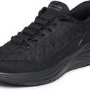 Skechers Men's Contour Foam Cozy Fit Hands Free Slip-in Shoes (9 Wide, Black/Black)