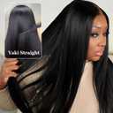Seamless Light Yaki Straight Clip in Hair Extensions Seamless Real Human Hair, 20 Inch 1Pack 130g 7Pcs Human Hair Extensions for Women Natural Black