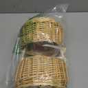 Lyellfe 2 Pack Flower Girl Basket, Handmade Wicker Rattan Basket with Handle Silk Ribbon, Decorative Eggs Candy Basket for Gifts, Wedding, Camping, Home Decor