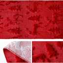 Christmas Trees Elk Table Runner 13 x 72 Inch Red Christmas Soft Plush Faux Fur Jacquard Table Runner Xmas Holiday Decoration for Home Kitchen Dining Party Decor Indoor Outdoor