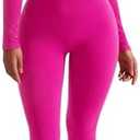 SUUKSESS Women Long Sleeve Ribbed Jumpsuit Zip up Front Workout Bodycon Romper M