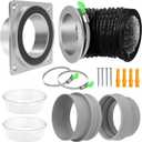 Magnetic Dryer Vent Connector Kit, DV180 Airtight Seal Magnetic Dryer Vent Coupling, Easy to Clean Dryer Vent Hose Quick Connector Including a 3.28ft 4" Duct & 2 Clamps
